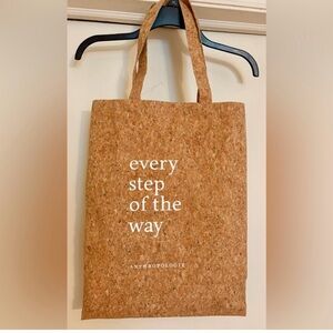 EUC Anthropologie Cork Tote with Motivational Text